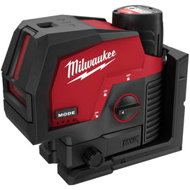 3622-21 Milwaukee M12 Green Cross Line & Plumb Points Laser Kit