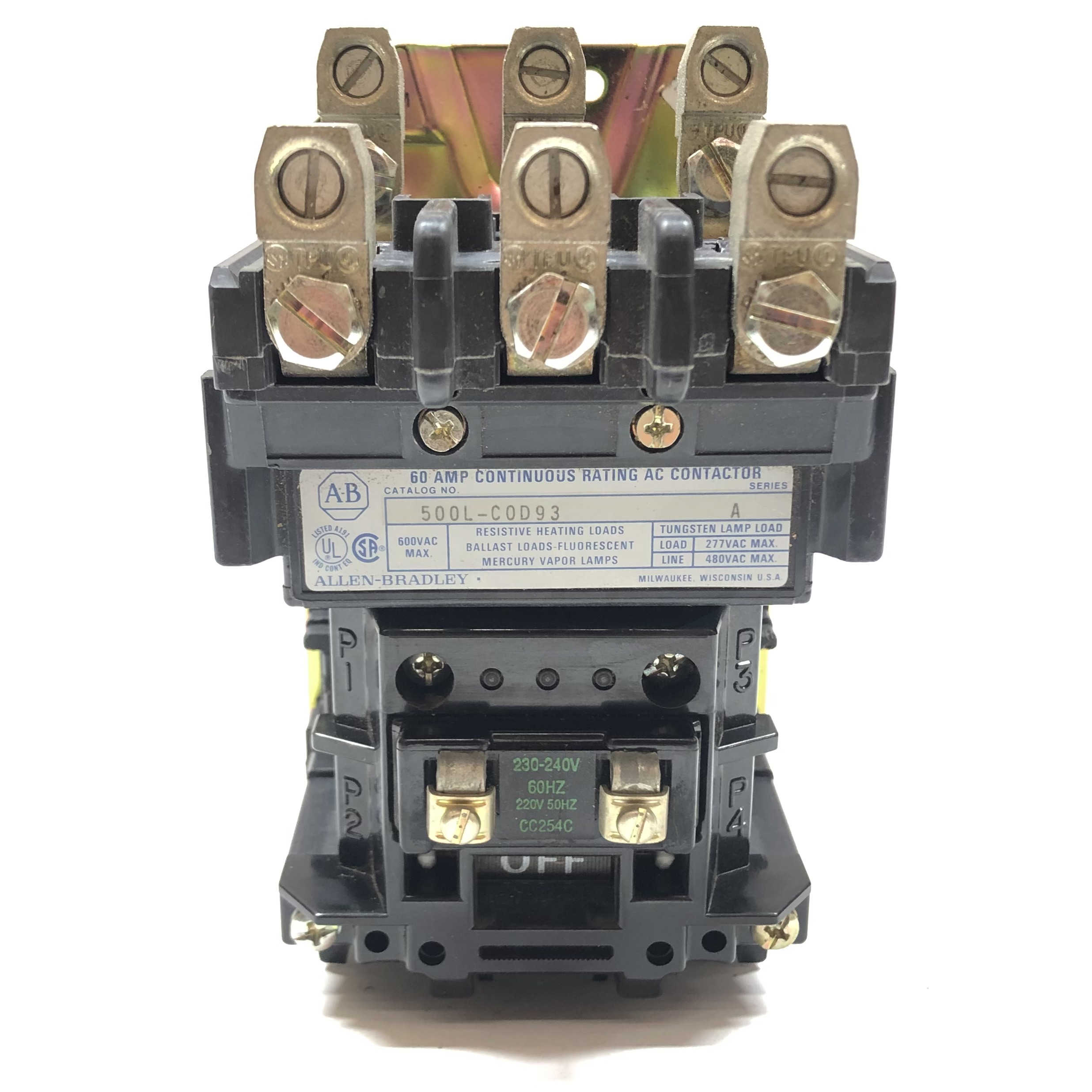 500L-C0D93 Allen-Bradley AC Contactor, 230 V. Coil