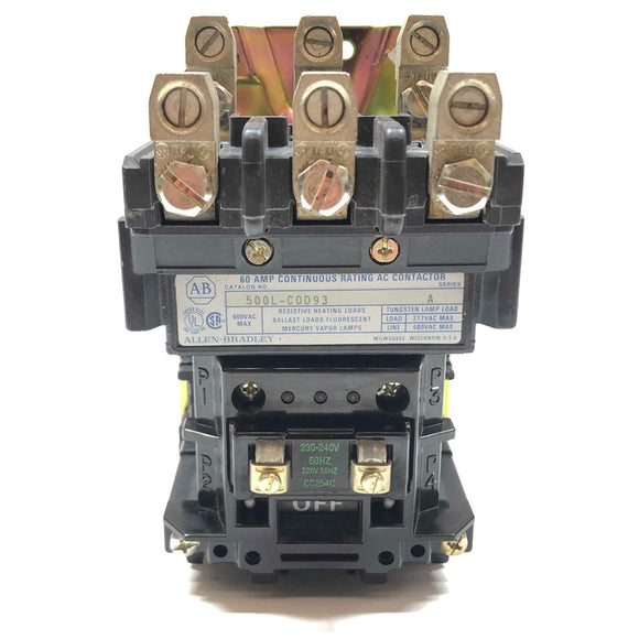 500L-C0D93 Allen-Bradley AC Contactor, 230 V. Coil
