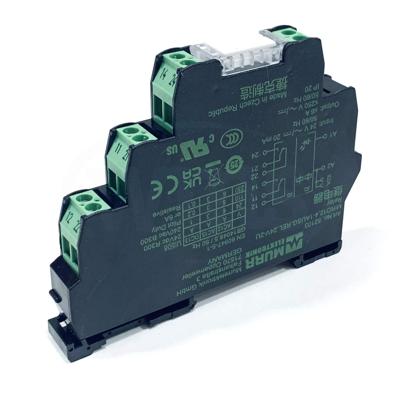 52103 Murrelektronik Interface Relay 35mm DIN Rail Mount 24 VAC/VDC