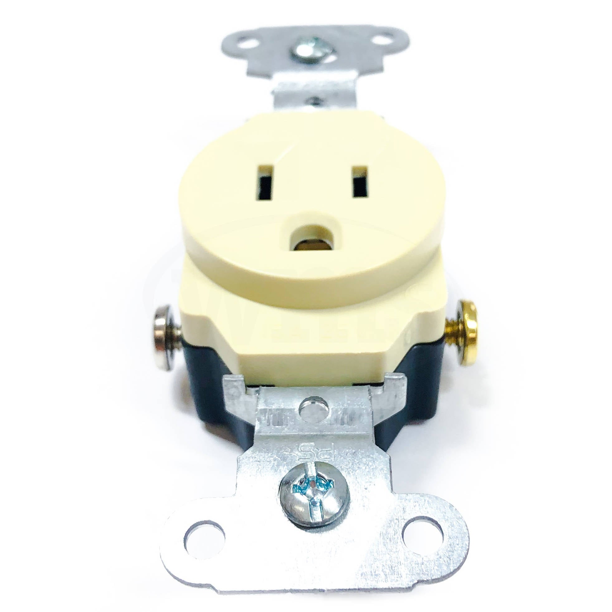 5251-I Pass & Seymour Single Receptacle, 15A, 125V, Commercial Grade, Ivory