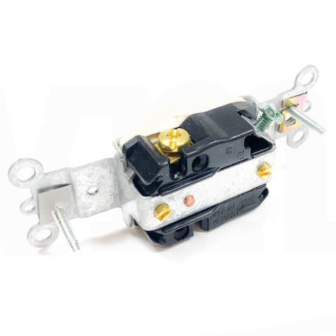 5361-LA Pass & Seymour Single Receptacle, 20A, 125V, Light Almond