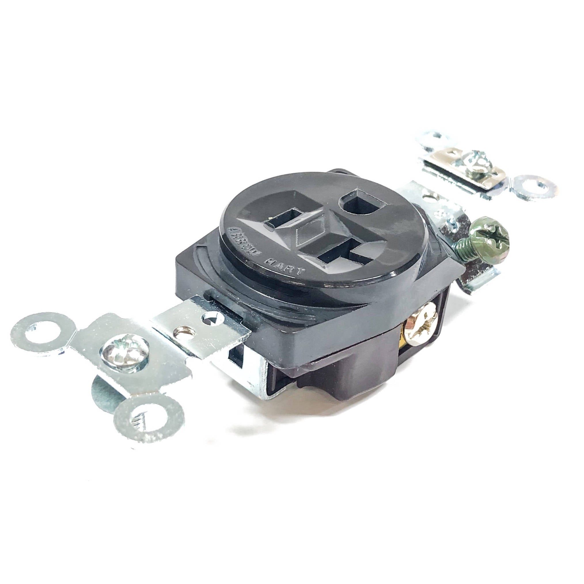 5361BL Arrow Hart Single Receptacle 20A, 125V, 2P, 3W, GRD, Nema: 5-20R, Black - 0