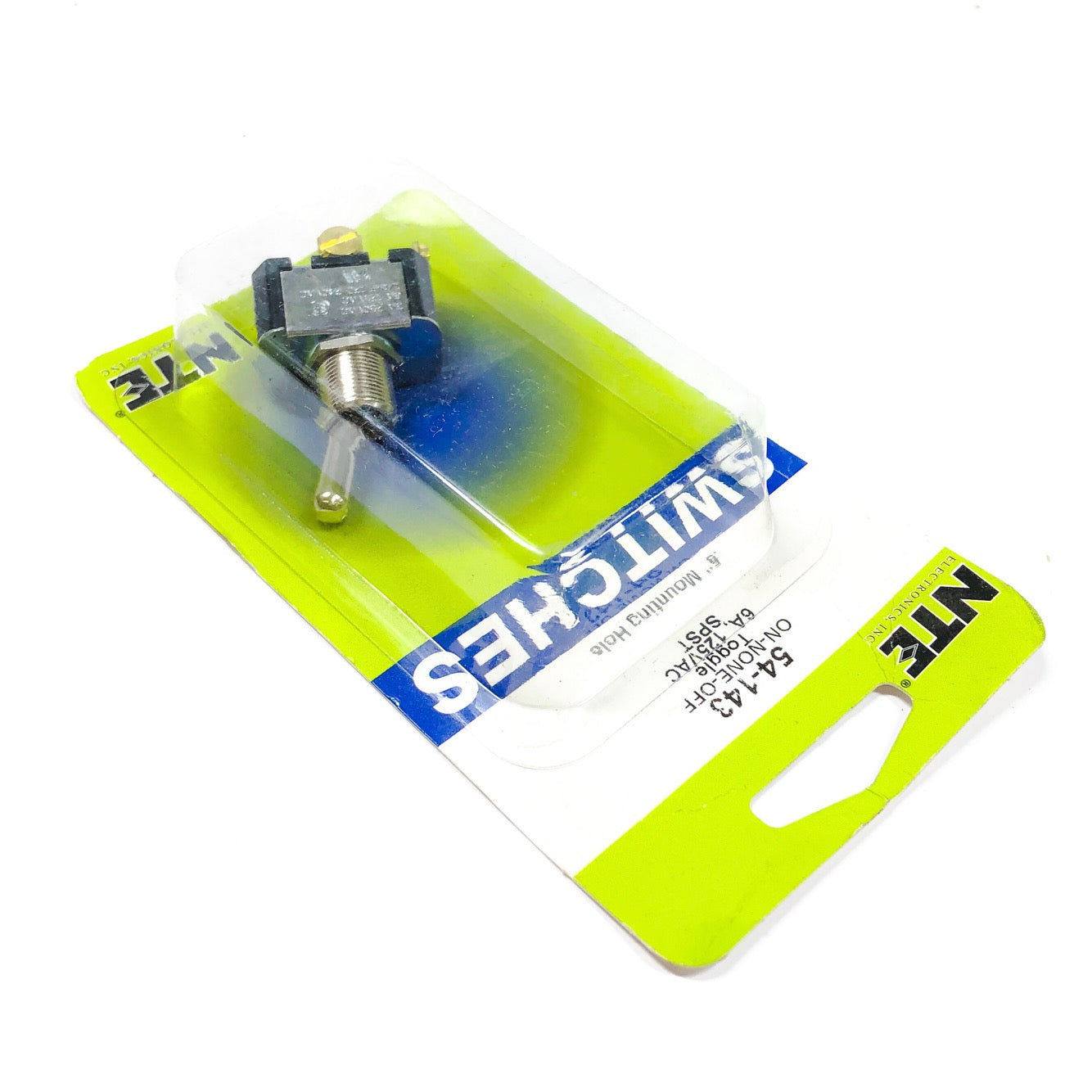 54-143 NTE ON-NONE-OFF Toggle Switch 6A. 125VAC, SPST, .5" Mounting Hole - 0