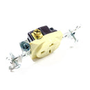 5451I Arrow Hart/Cooper Industries Single Receptale, 20A, 250V, 2P, 3W, Ivory-3