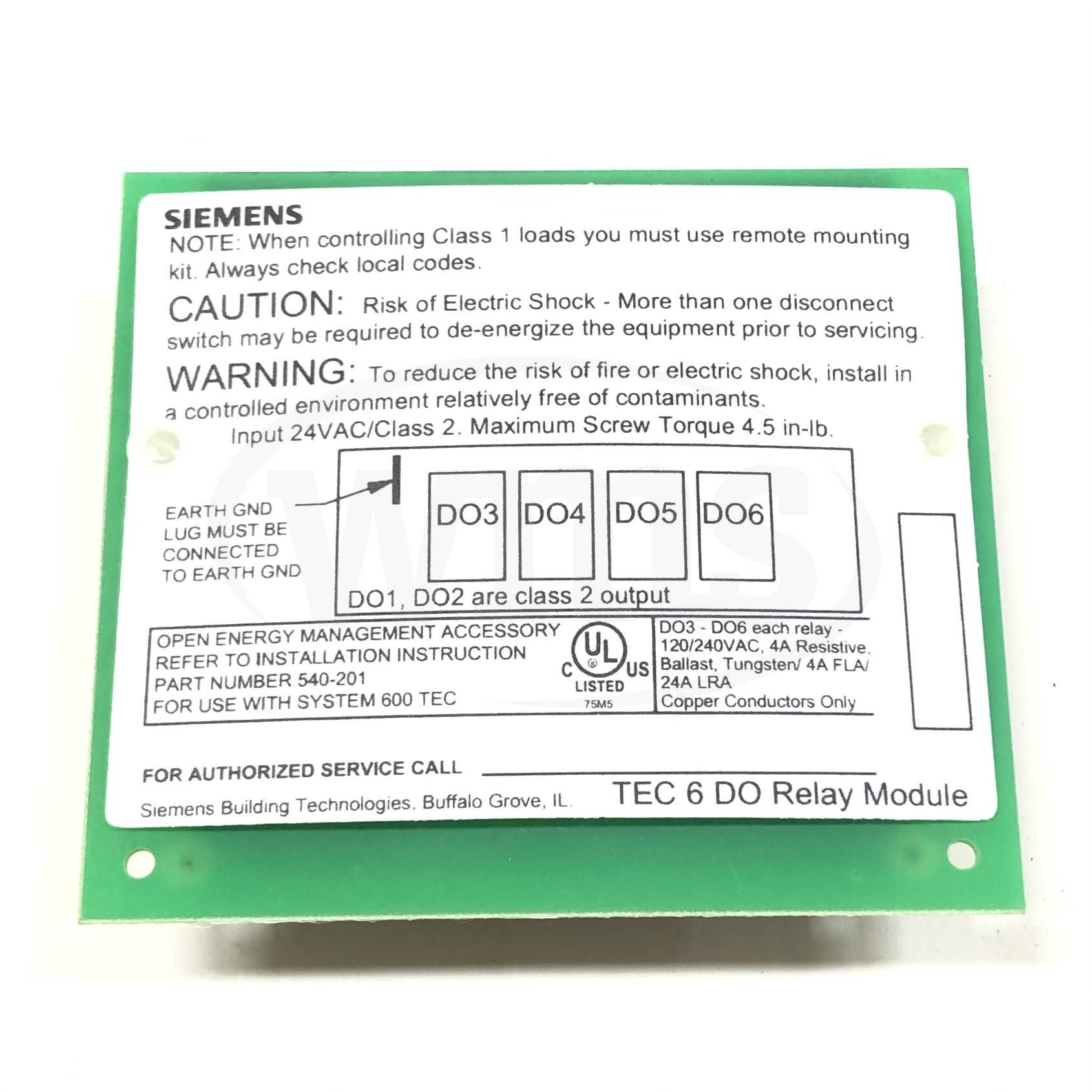 550-054 Siemens TEC Plug-in Relay Module