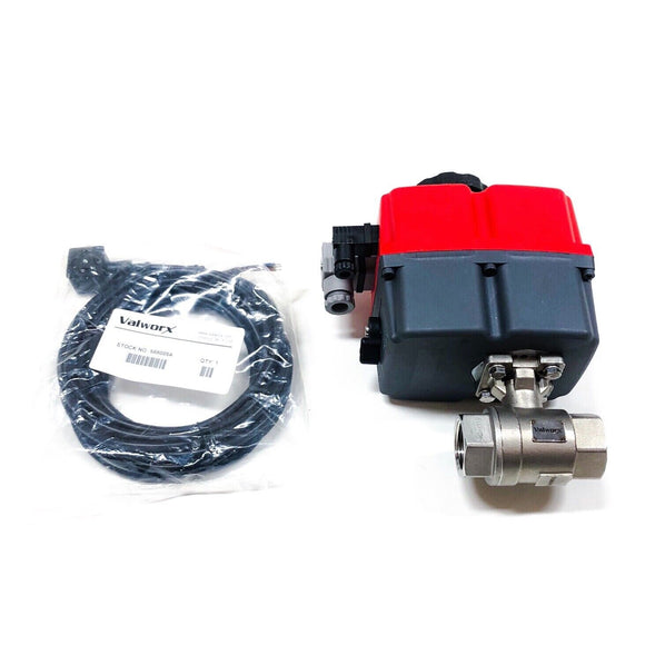 560208F Valworx 1" Electric Actuated Stainless Ball Valve, 24-240V