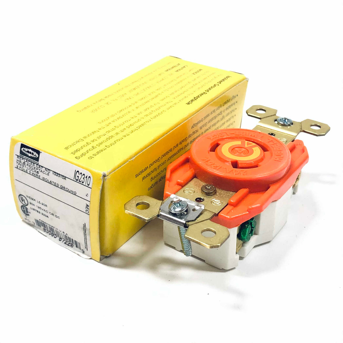 IG2310 Hubbell Twist-Lock Receptacle 2-Pole, 3 Wire Isolated Ground, 2 ...