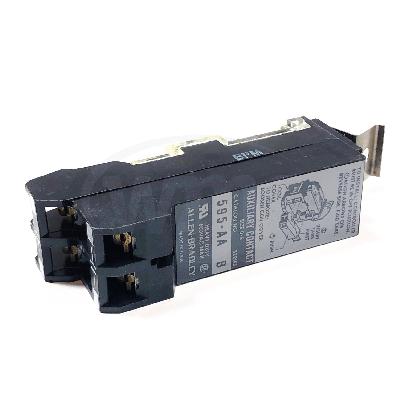 595-AA Allen-Bradley Auxiliary 2 No Contact For Nema Sizes 0-5