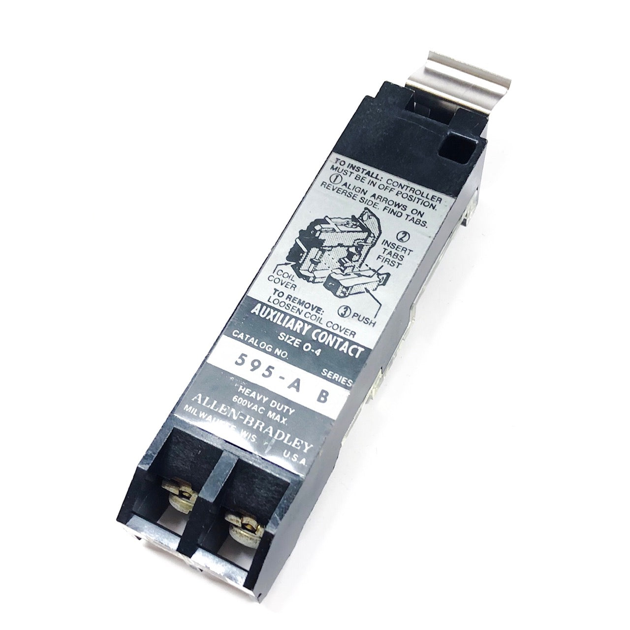 Allen Bradley Auxiliary Contact 600VAC Max, 1 NC, 1 NO, Size 0-4 - 0