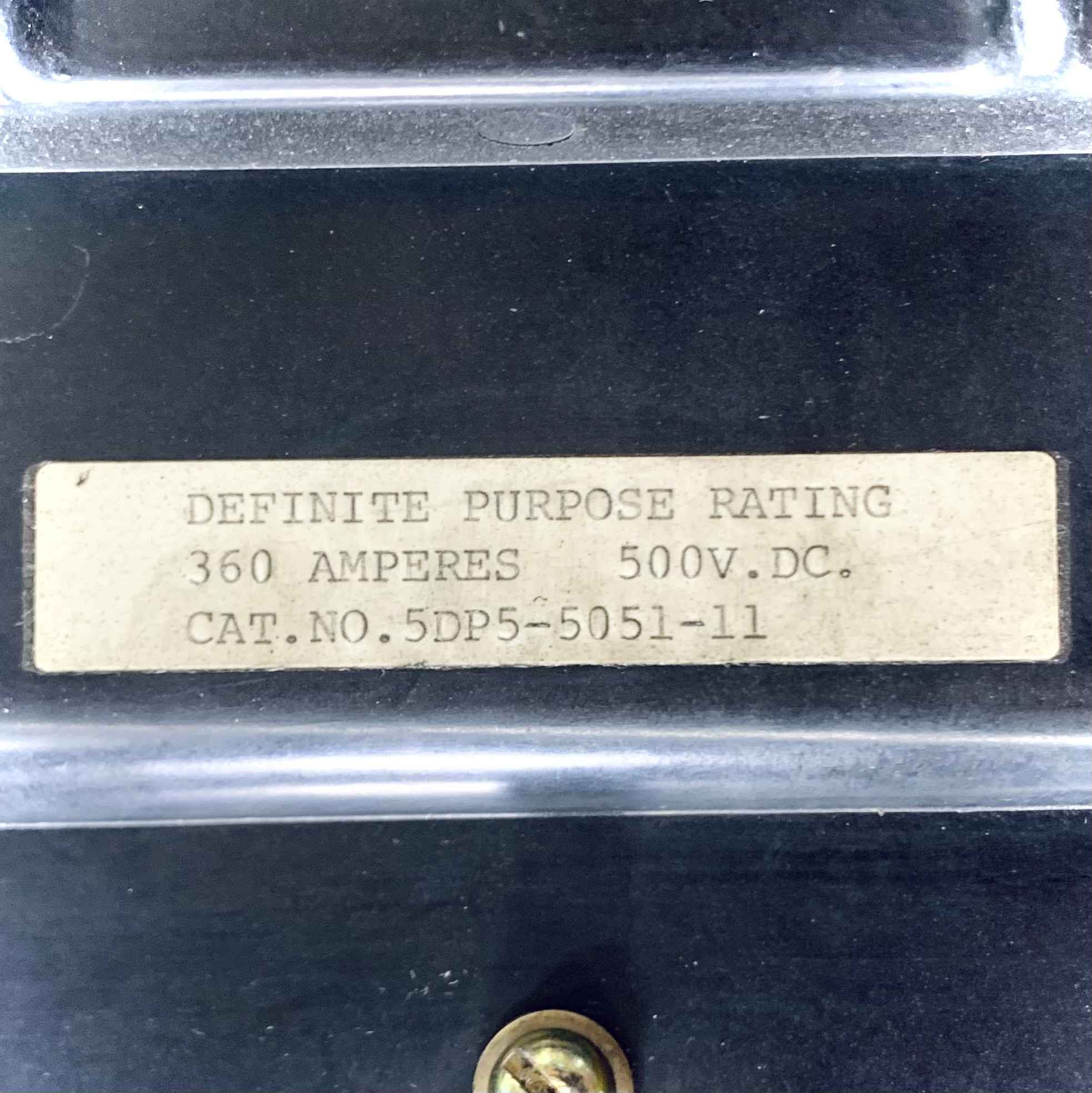 5DP5-5051-11 Ward Leonard Definite Purpose Contactor, 360 Amp, 500 VDC - 0