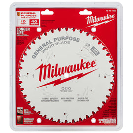 48-40-1024 Milwaukee 10" General Purpose Saw Blade, 40T