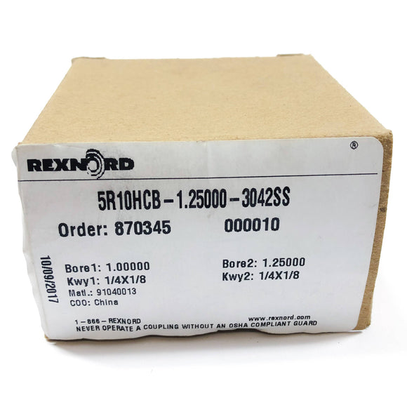 5R10HCB-1.25000-3042SS Rexnord Coupling