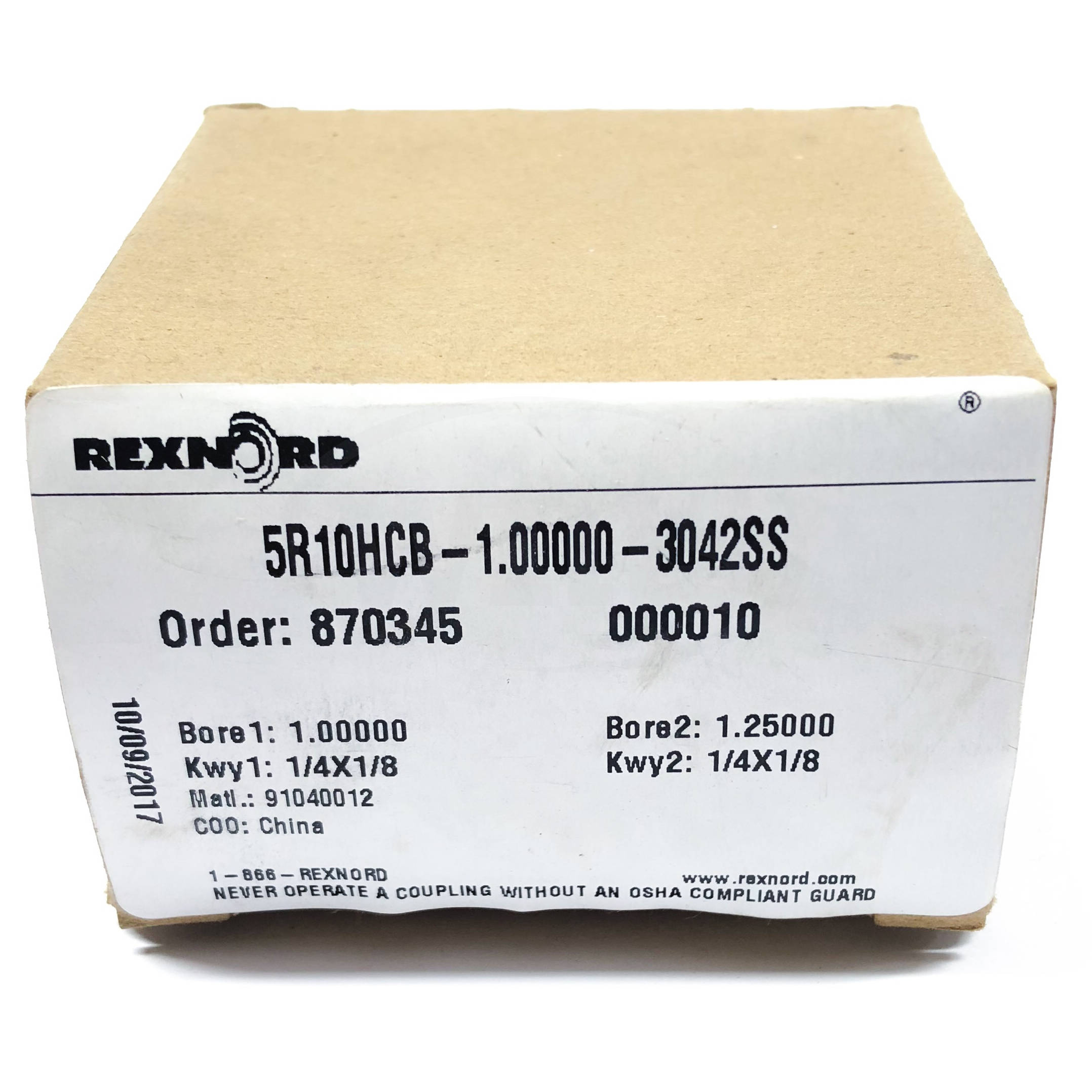 5R10HCB-1.00000-3042SS Rexnord Coupling - 0