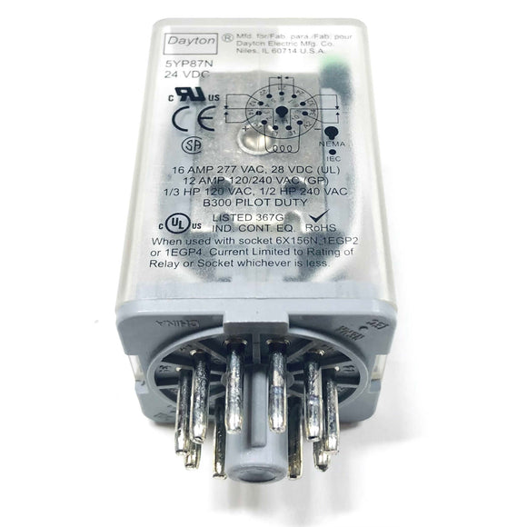 5YP87N Dayton Plug-In Relay, 16A, 24VDC