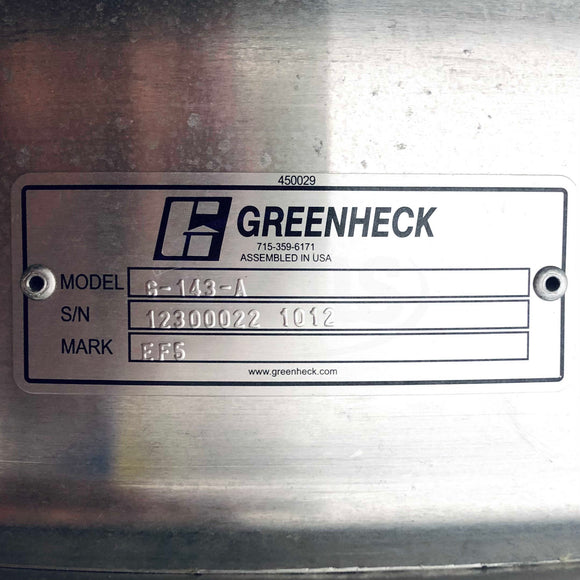6-143-A Greenheck Exhaust Fan