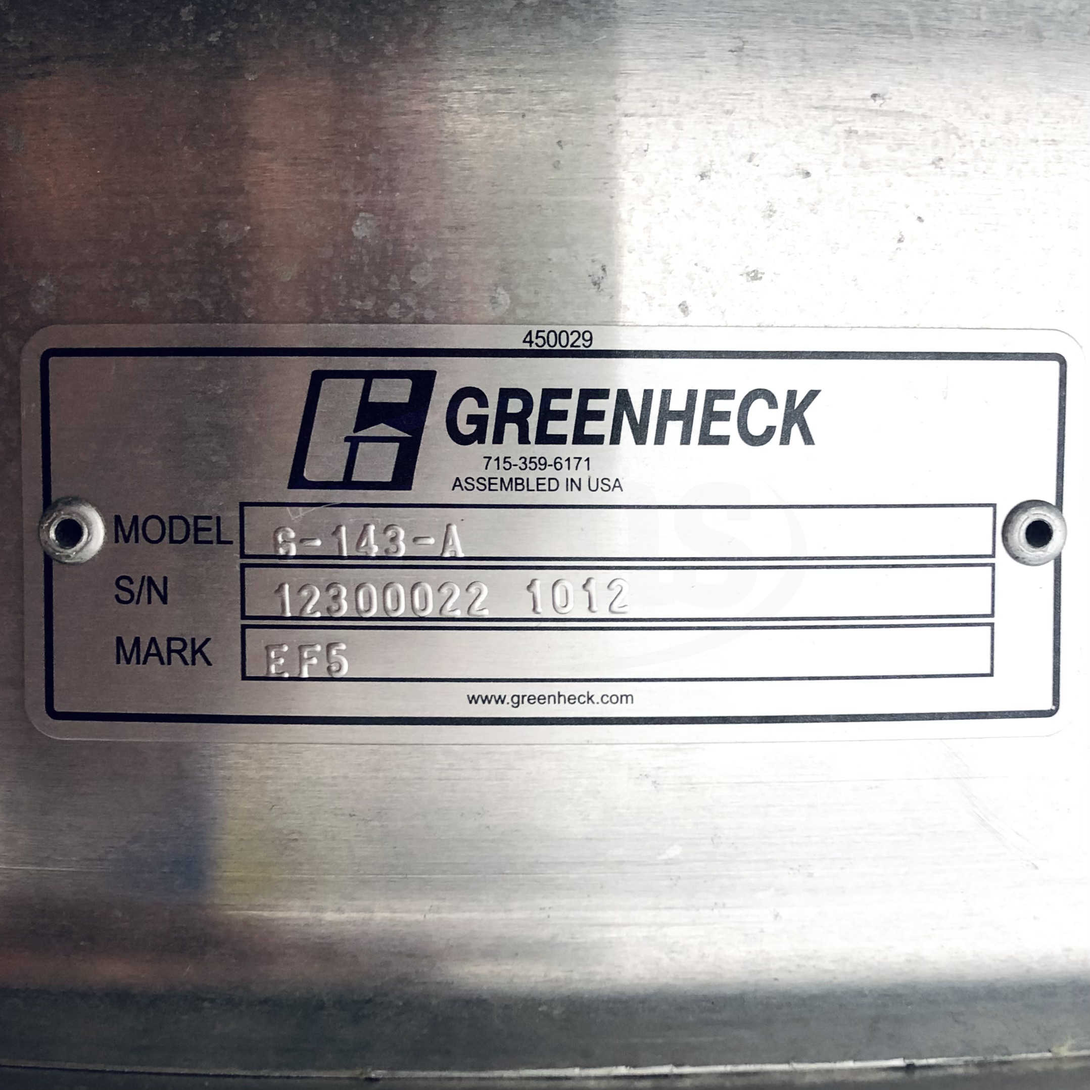 6-143-A Greenheck Exhaust Fan - 0