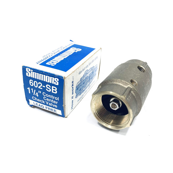 602-SB Simmons Check Valve, 1-1/4 in, FPT, 400 psi Pressure