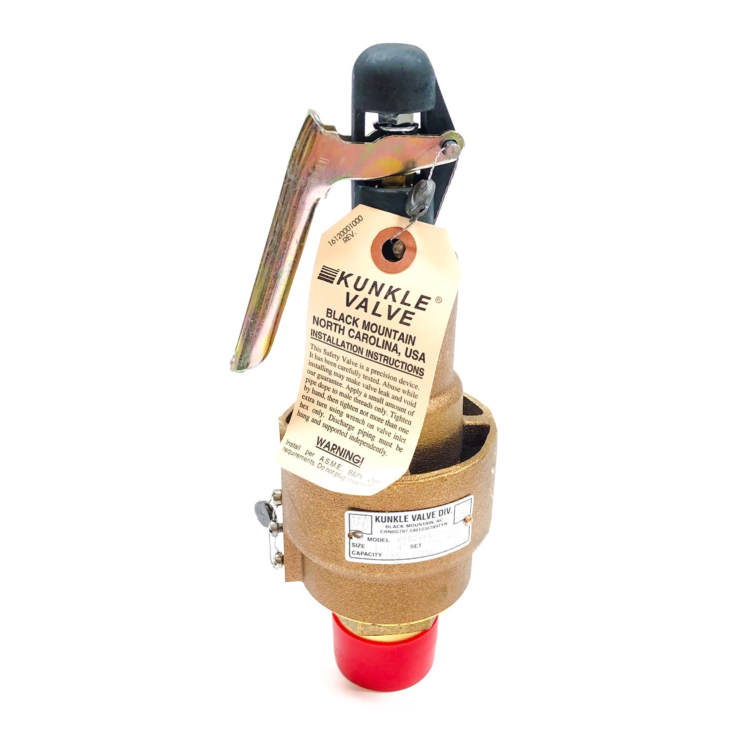 6182GFM1-KM-0125 Kunkle Valve Bronze Safety Relief Valve, 125 PSIG, 1-1/4"