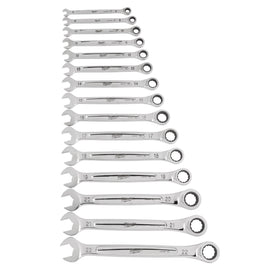 48-22-9516 Milwaukee 15PC Ratcheting Combination Wrench Set - Metric