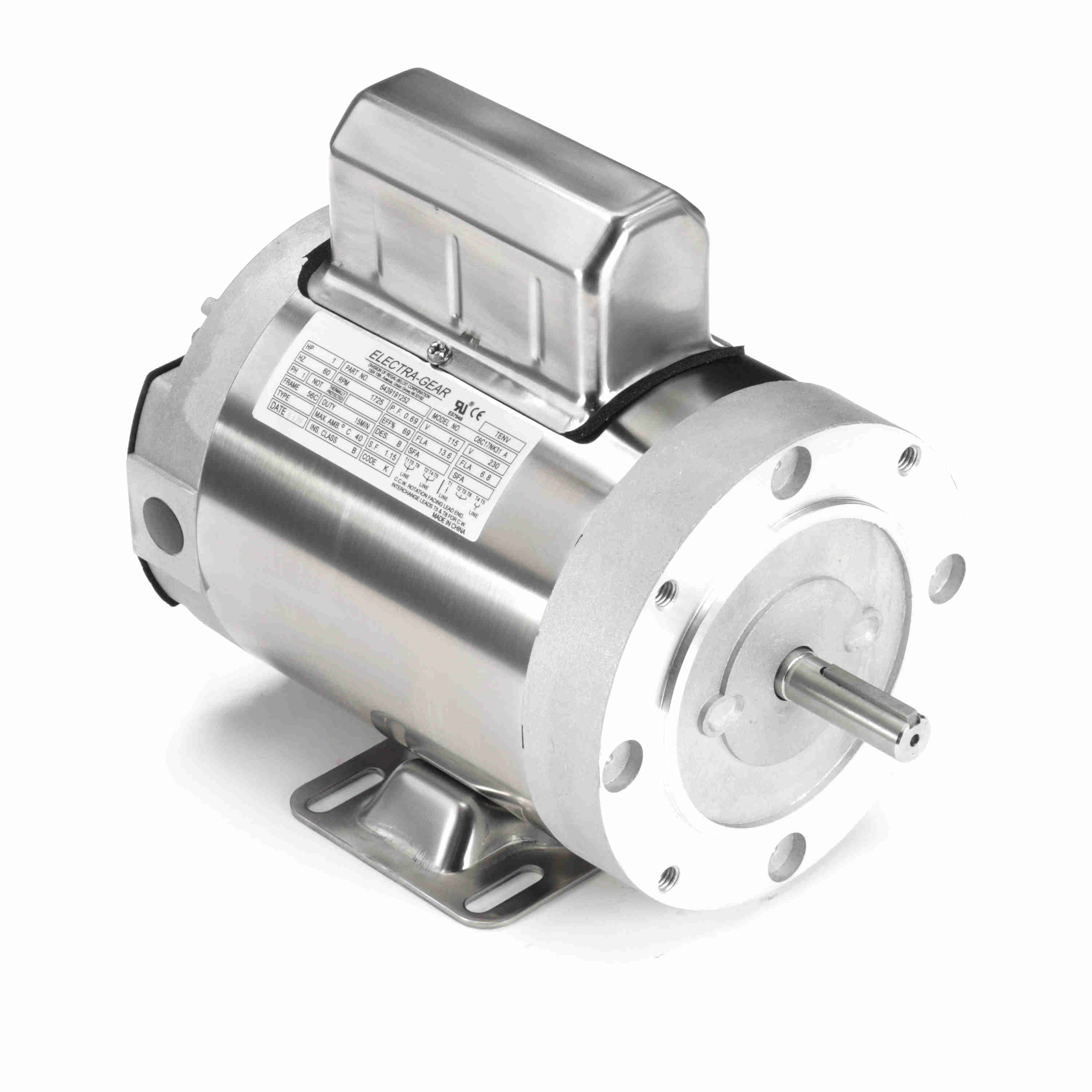 6439191252 Leeson 1HP Boat Hoist Electric Motor, 1800RPM