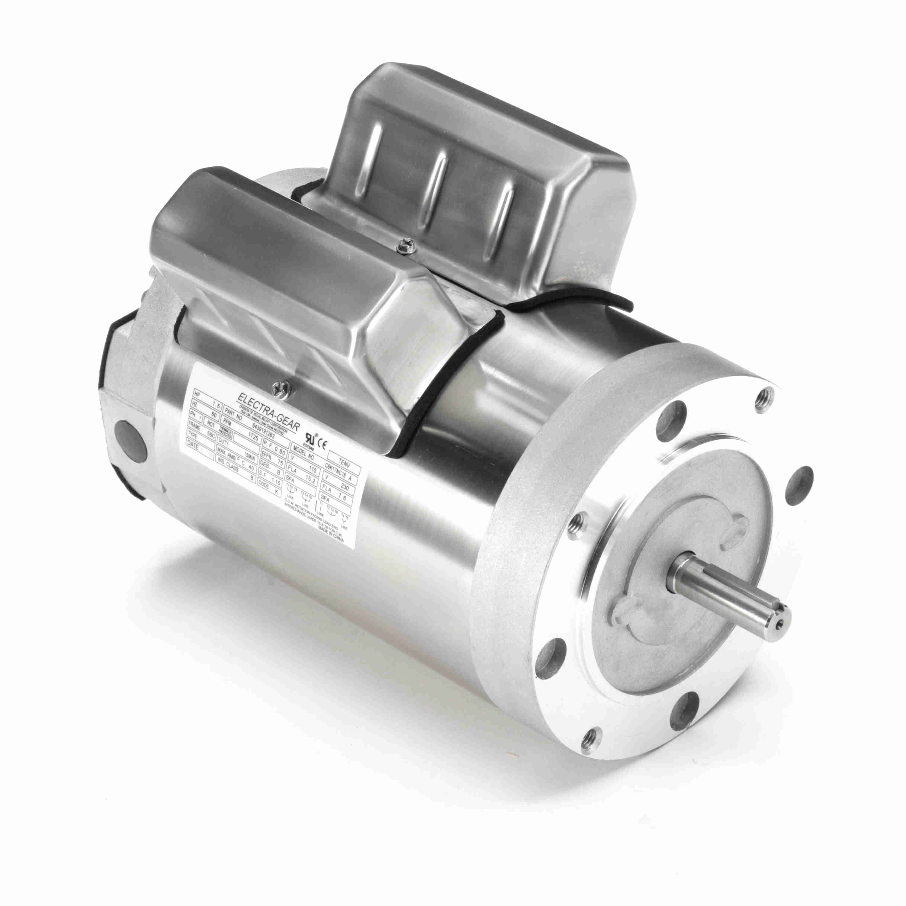 6439191263 Leeson 1.5HP Stainless Steel Boat Hoist Electric Motor, 1800RPM - 0