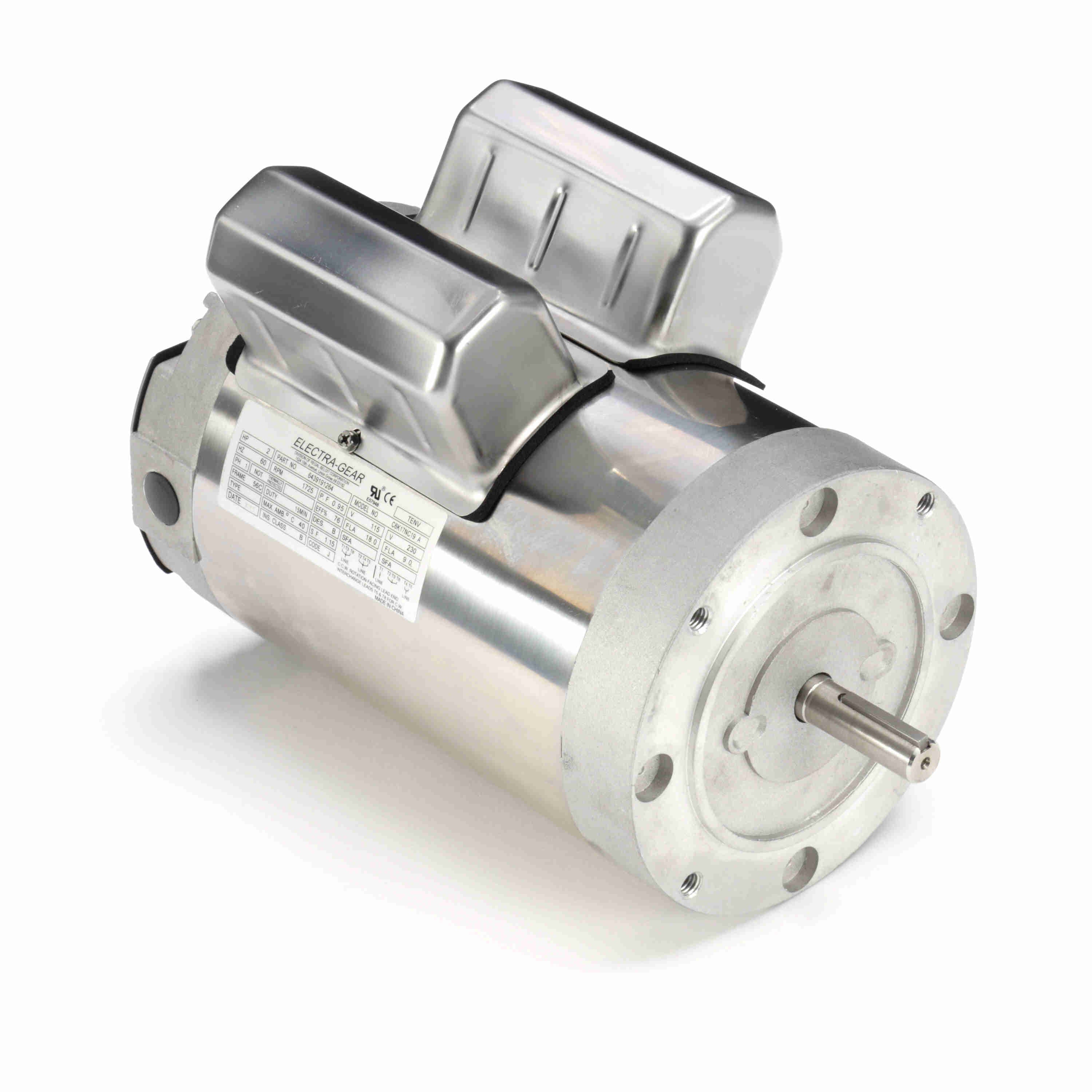6439191264 Leeson 2HP Stainless Steel Boat Hoist Electric Motor, 1800RPM - 0