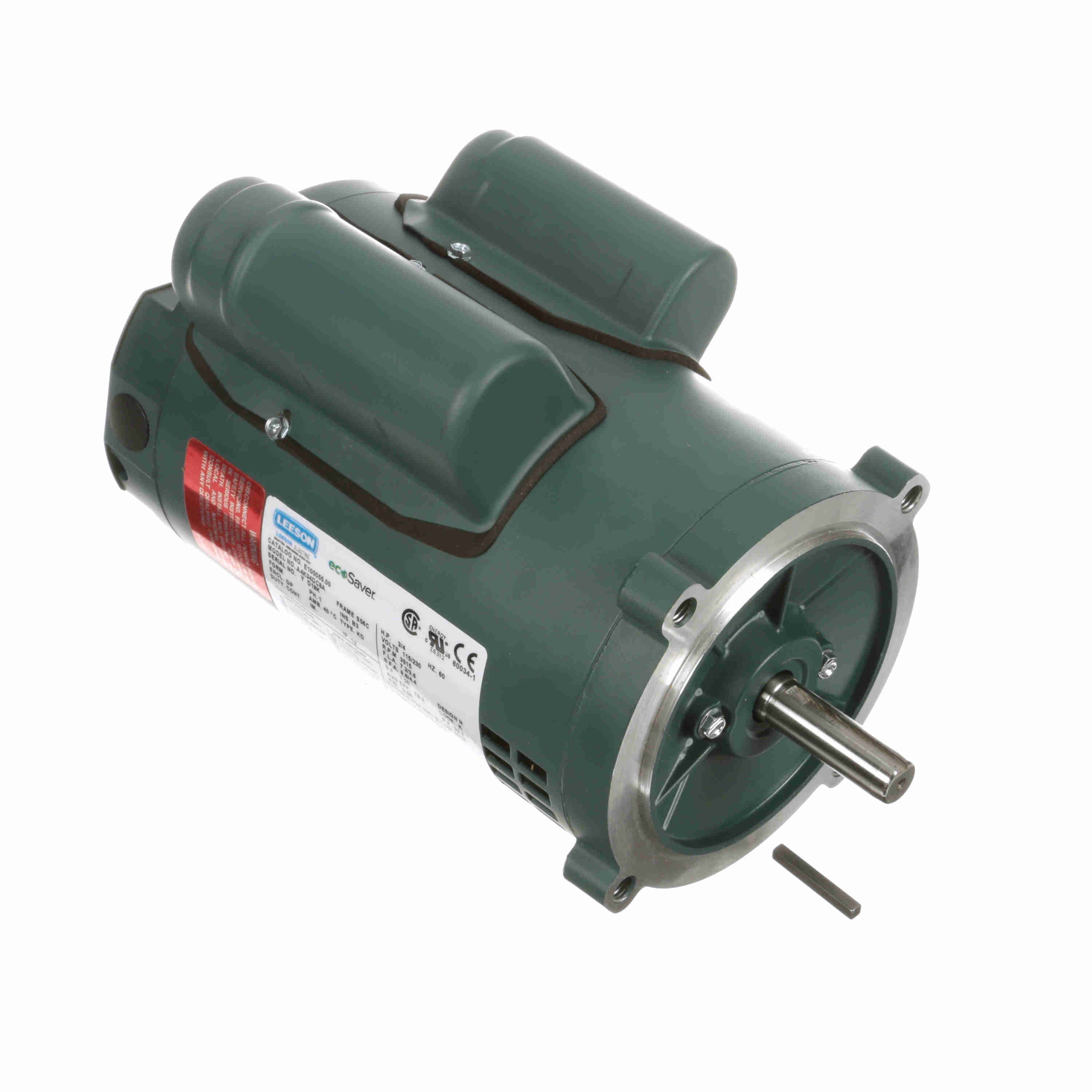 Motor Lesson E100055.00 Leeson 0.75HP General Purpose ecoSaver Electric Motor, 3600 ...