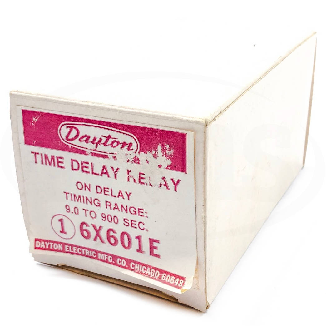 6X601E Dayton Time Delay Relay, On Delay Timing Range 9 to 900 sec. - 0