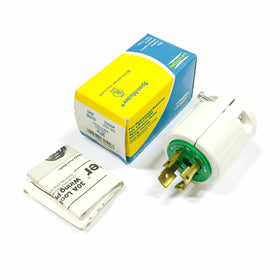 72030P Leviton White Locking Plug, 4-Pole, 4 Wire - 0