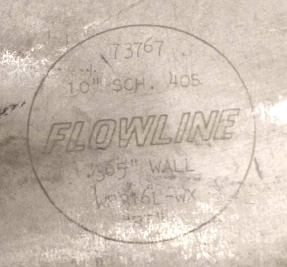 73767 Flowline 316 Stainless Steel Elbow, 10"