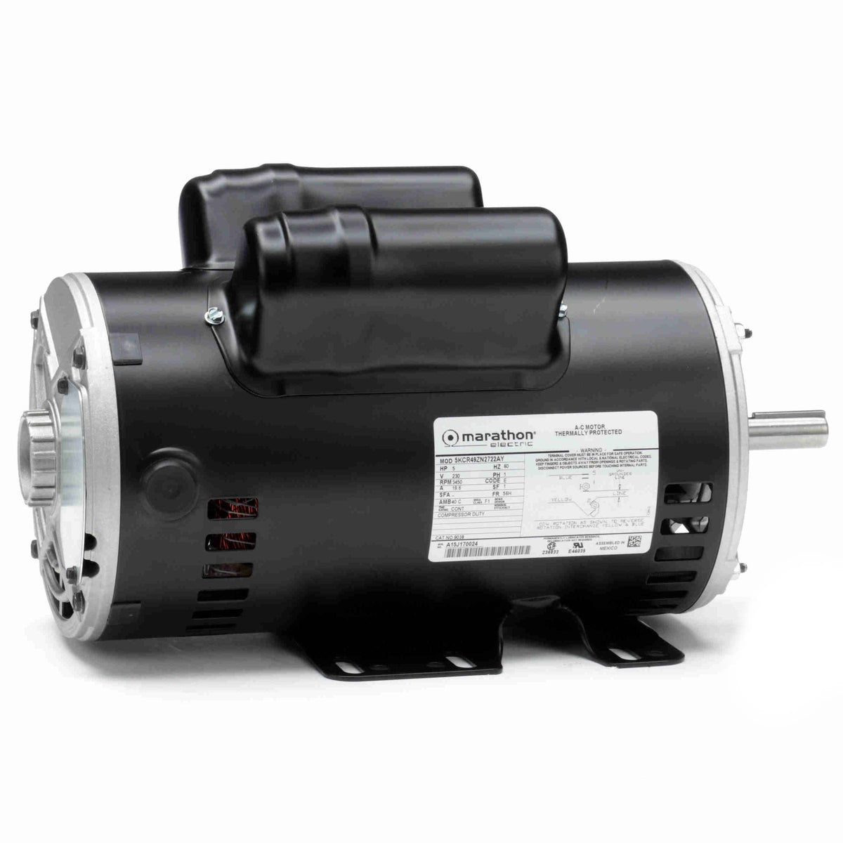 9038B Marathon 5HP Air Compressor Electric Motor, 3600RPM | Witmer ...