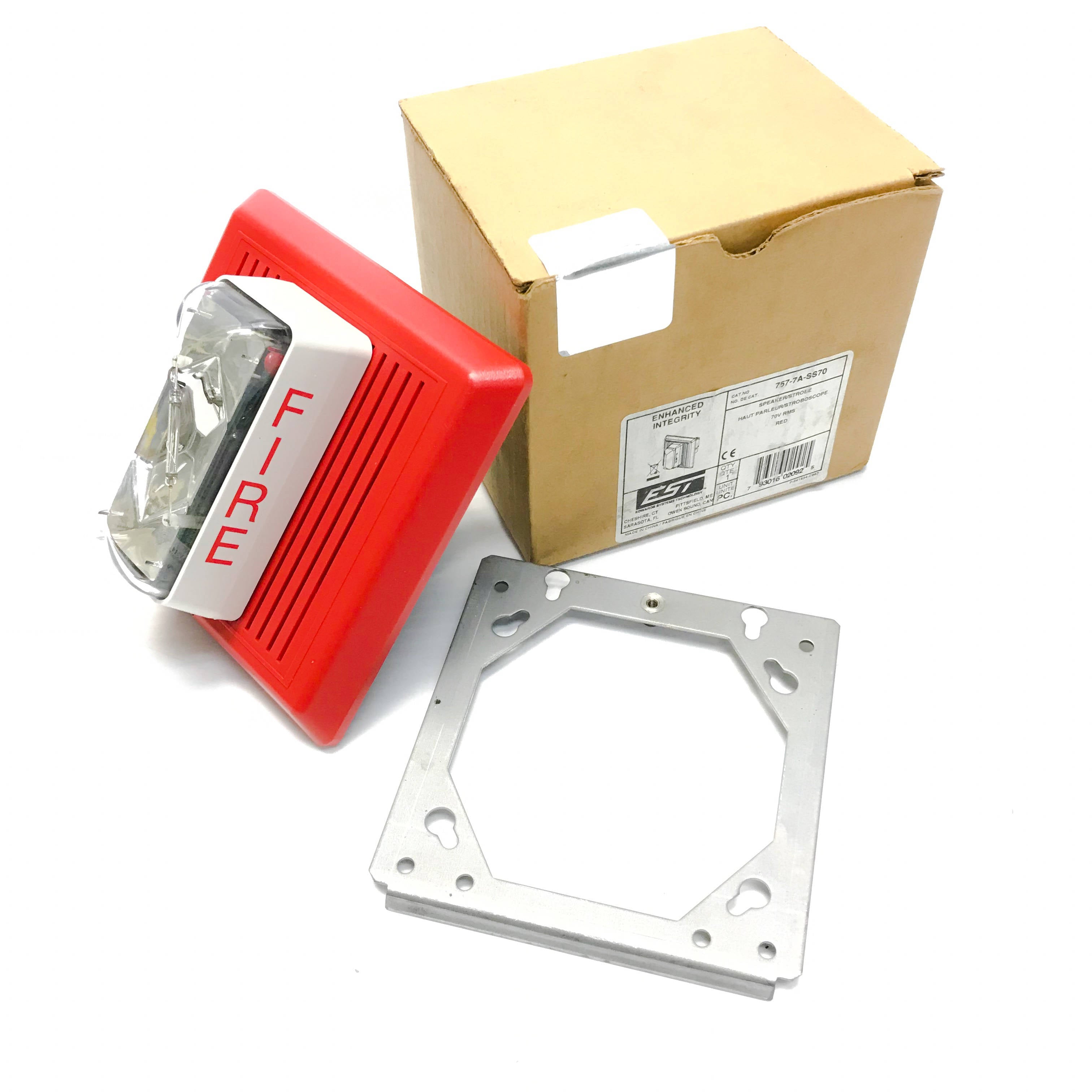 757-7A-SS70 Indoor Strobe & Speaker, Red - 0