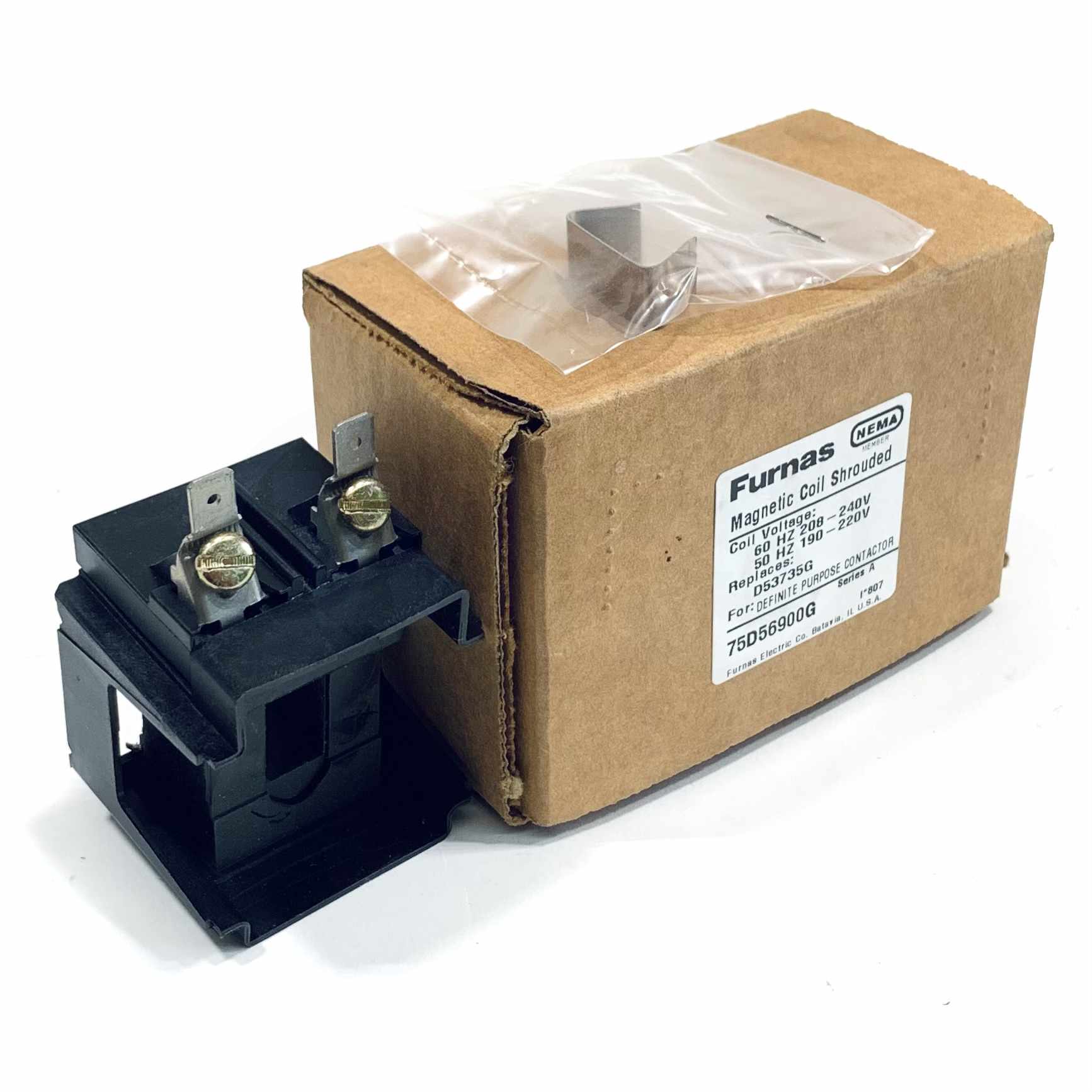 75D56900G Furnas Magnetic Coil Shrouded, Coil V. 60Hz~208-240V, 50Hz~190-220V