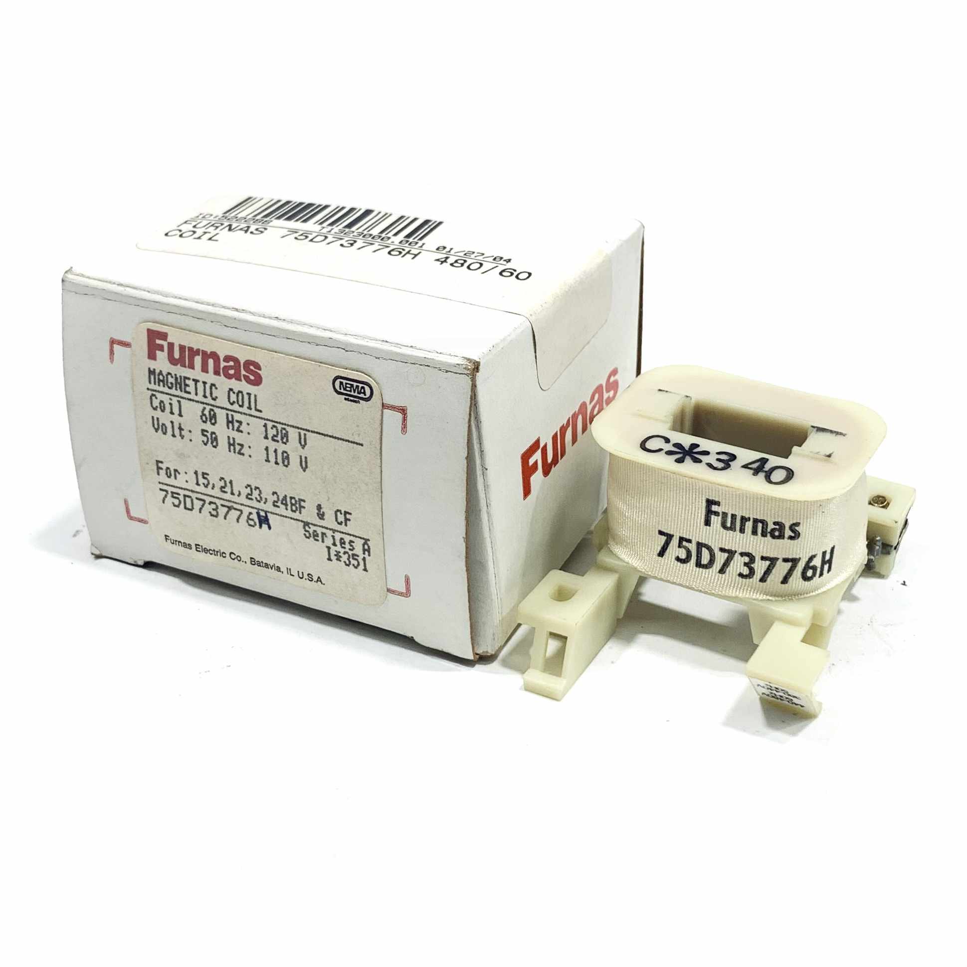 75D73776H Furnas Series A Magnetic Coil, 60Hz~120V, 50Hz~110V