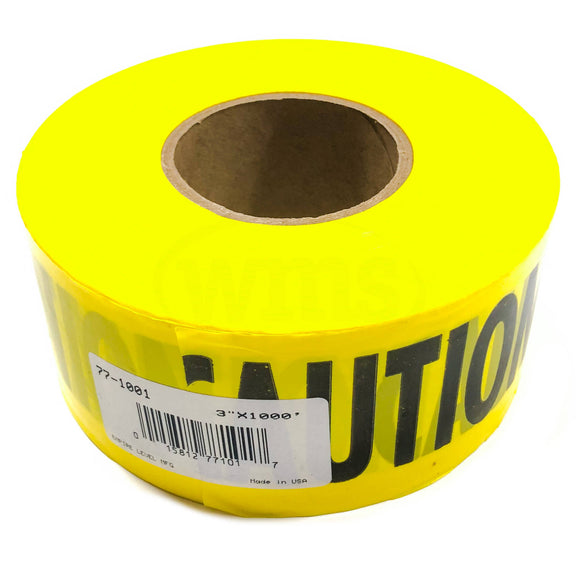 77-1001 Empire Level 3" x 1000' Yellow Caution Tape, 3 Mil