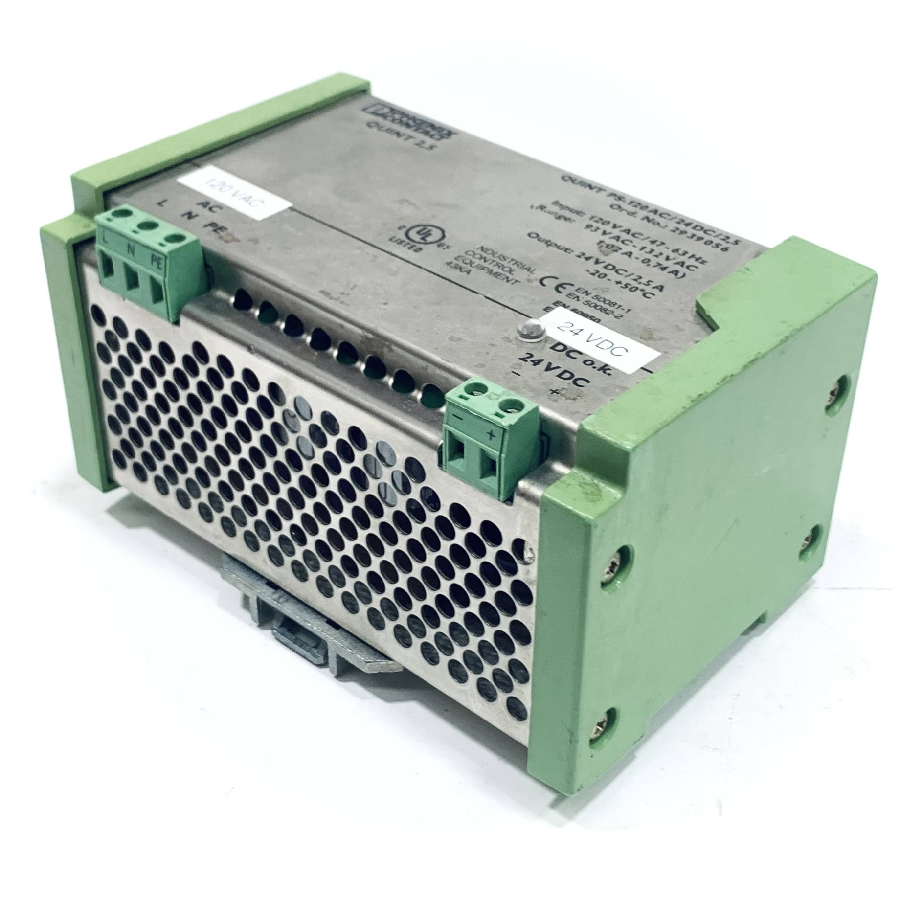 78-102-4300 Phoenix Contact Power Supply 2.5 Amp, 120 Vac 24 Vdc