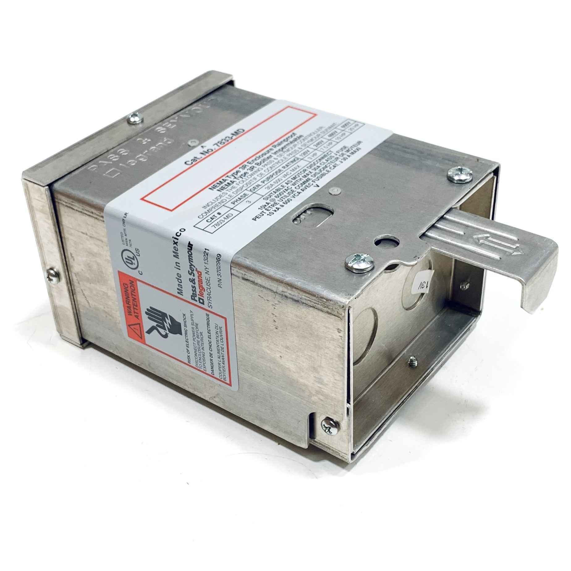 7833-MD Pass & Seymour Legrand Manual Motor Controller  3Ph, NEMA 3R 30A 600V