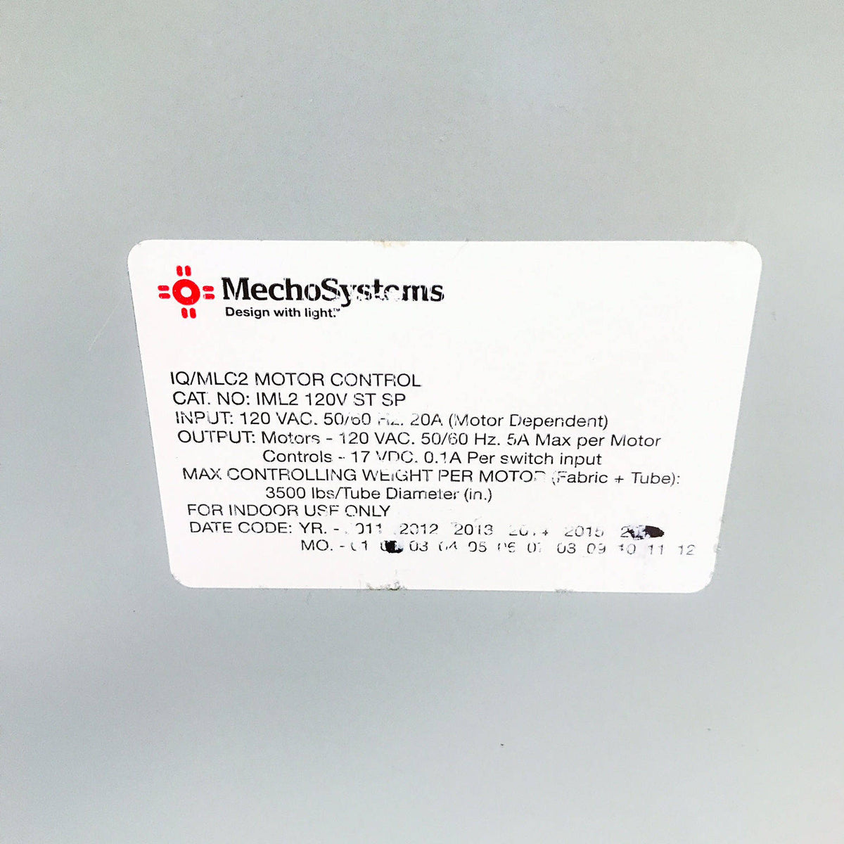 IML2 120V ST SP MechoSystems IQ/MLC Motor Control | Witmer Motor Service