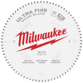 48-40-1032 Milwaukee 10" 80T Ultra Fine Circular Saw Wood Cutting Blade
