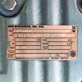 FA97AM256 Sew-Eurodrive Gear Box, Ratio 52.49
