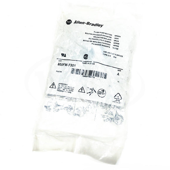 800FM-F301 Allen-Bradley Flush Push Button, Green "START"