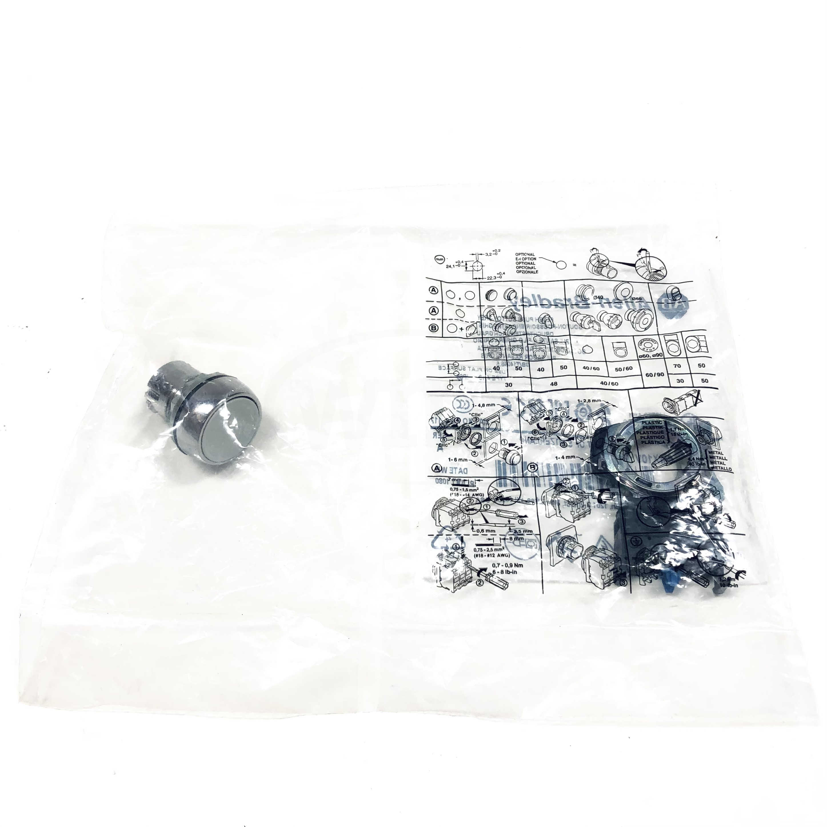 800FM-F8MX10V Allen-Bradley Flush Push-Button, Grey - 0