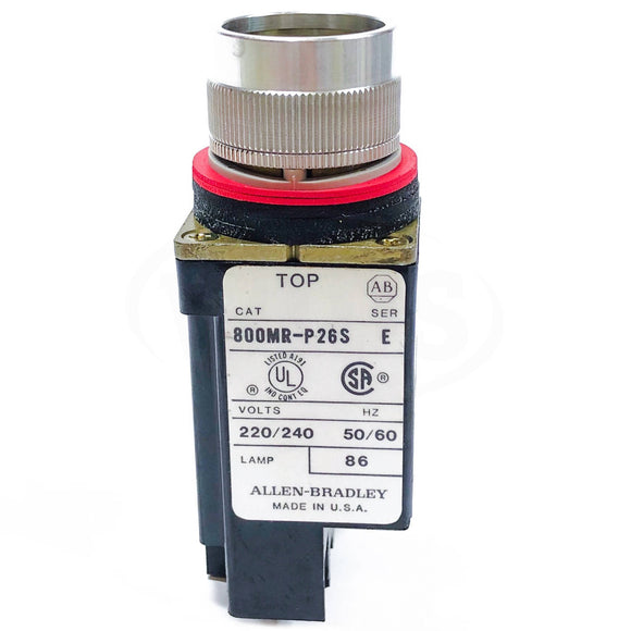 800MR-P26S Allen-Bradley Pilot Light, 240 Volt, 60/50 Hz, W/O Lens