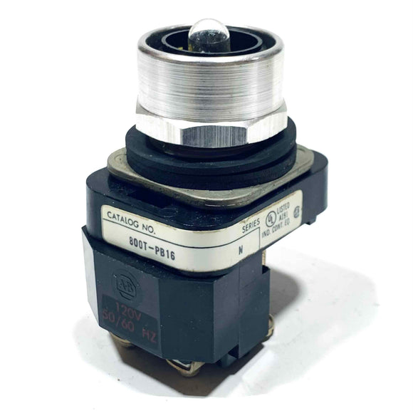 800T-PB16 Allen-Bradley Illuminated Pushbutton Unit 120V 60Hz 110V 50Hz Ser. N