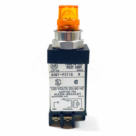 800T-PST16A Allen-Bradley Pilot Light Unit, Series N, 120V, 60/50Hz, Amber Lens