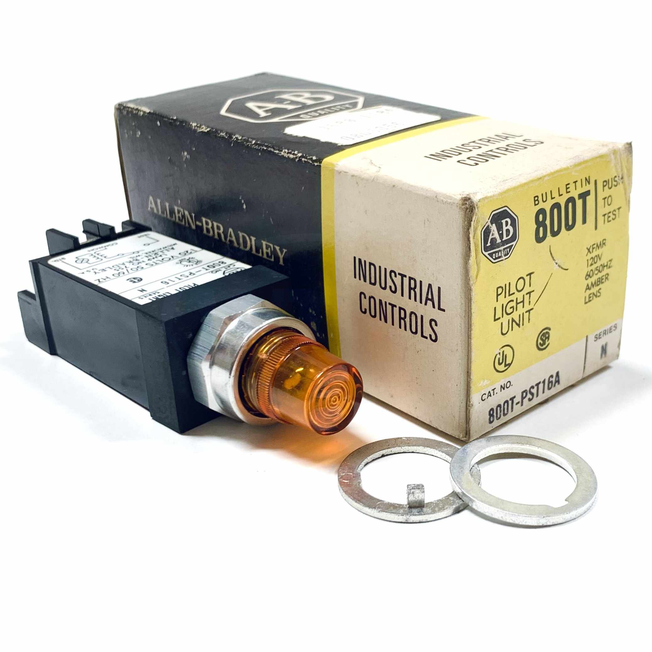 800T-PST16A Allen-Bradley Pilot Light Unit, Series N, 120V, 60/50Hz, Amber Lens
