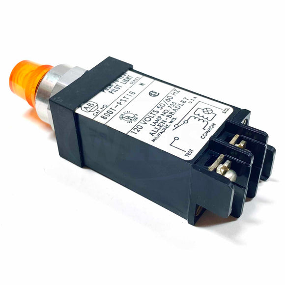 800T-PST16A Allen-Bradley Pilot Light Unit, Series N, 120V, 60/50Hz, Amber Lens