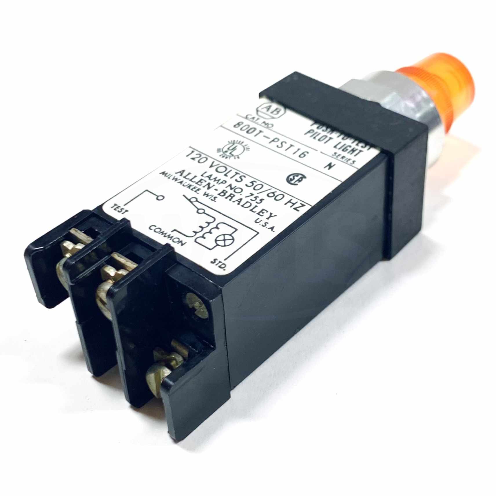 800T-PST16A Allen-Bradley Pilot Light Unit, Series N, 120V, 60/50Hz, Amber Lens