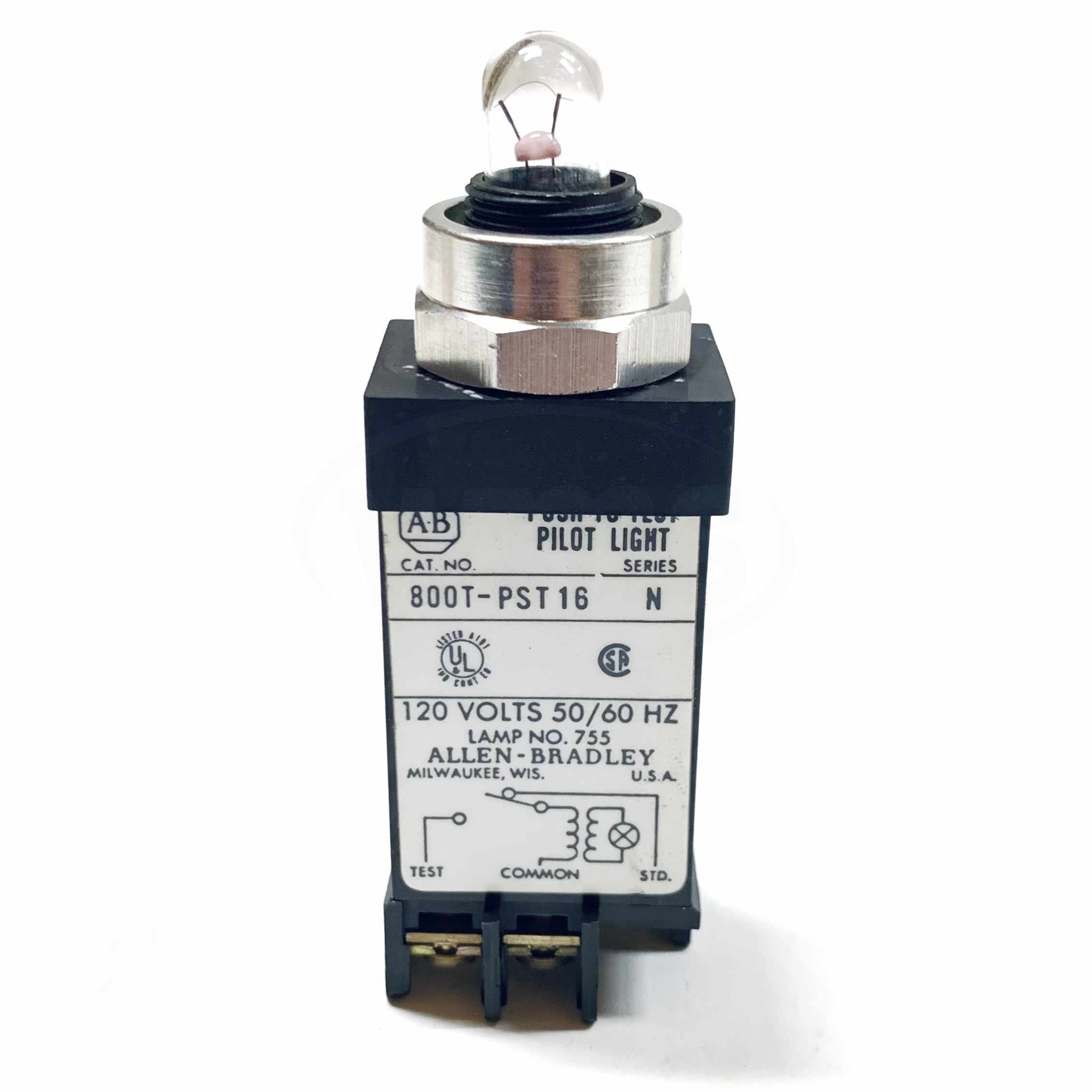 800T-PST16 Allen-Bradley Pilot Light Unit, Series N, 120V, 50/60Hz, W/O Lens